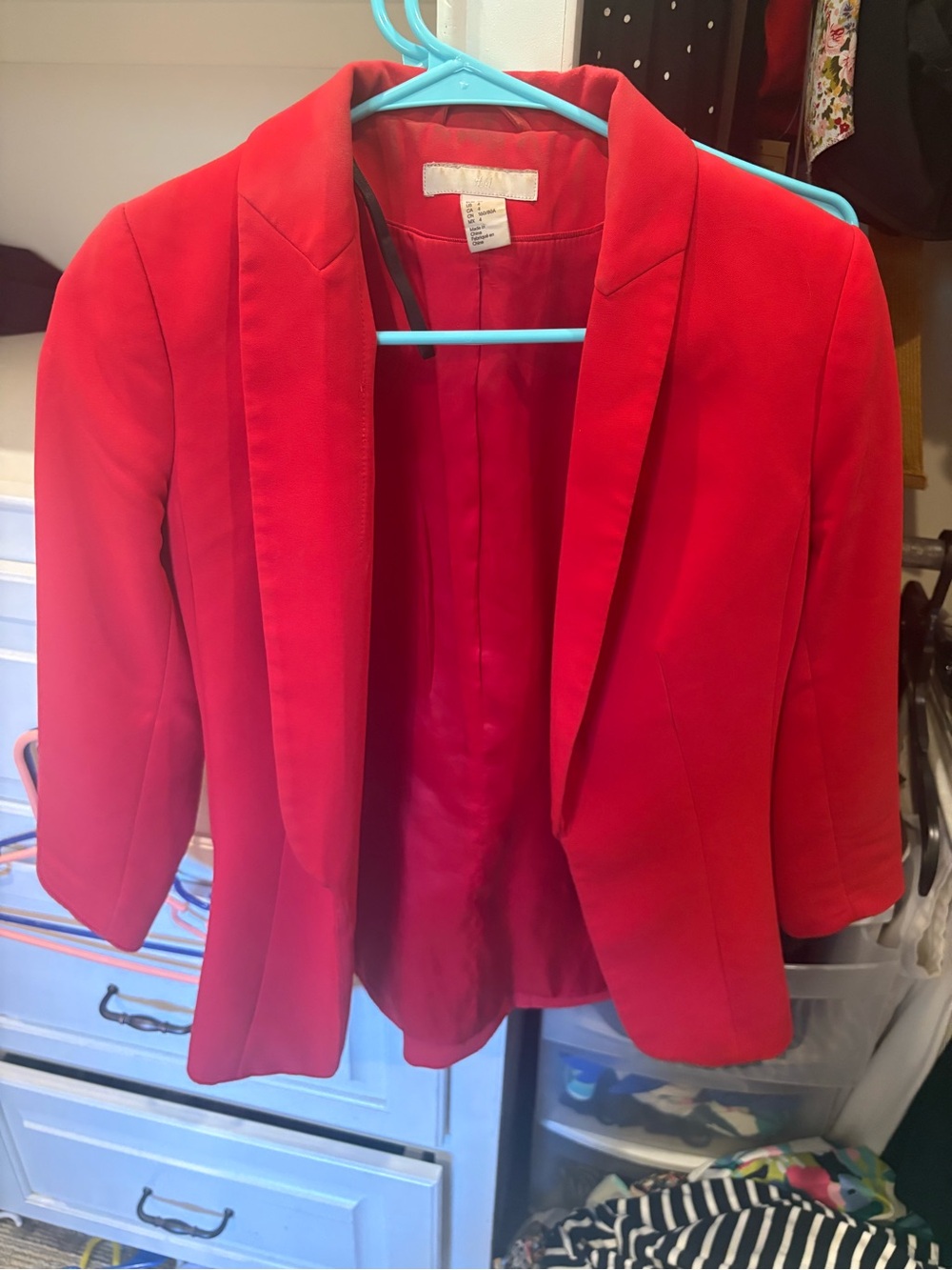 H&M Red Open-Front Women's Blazer
